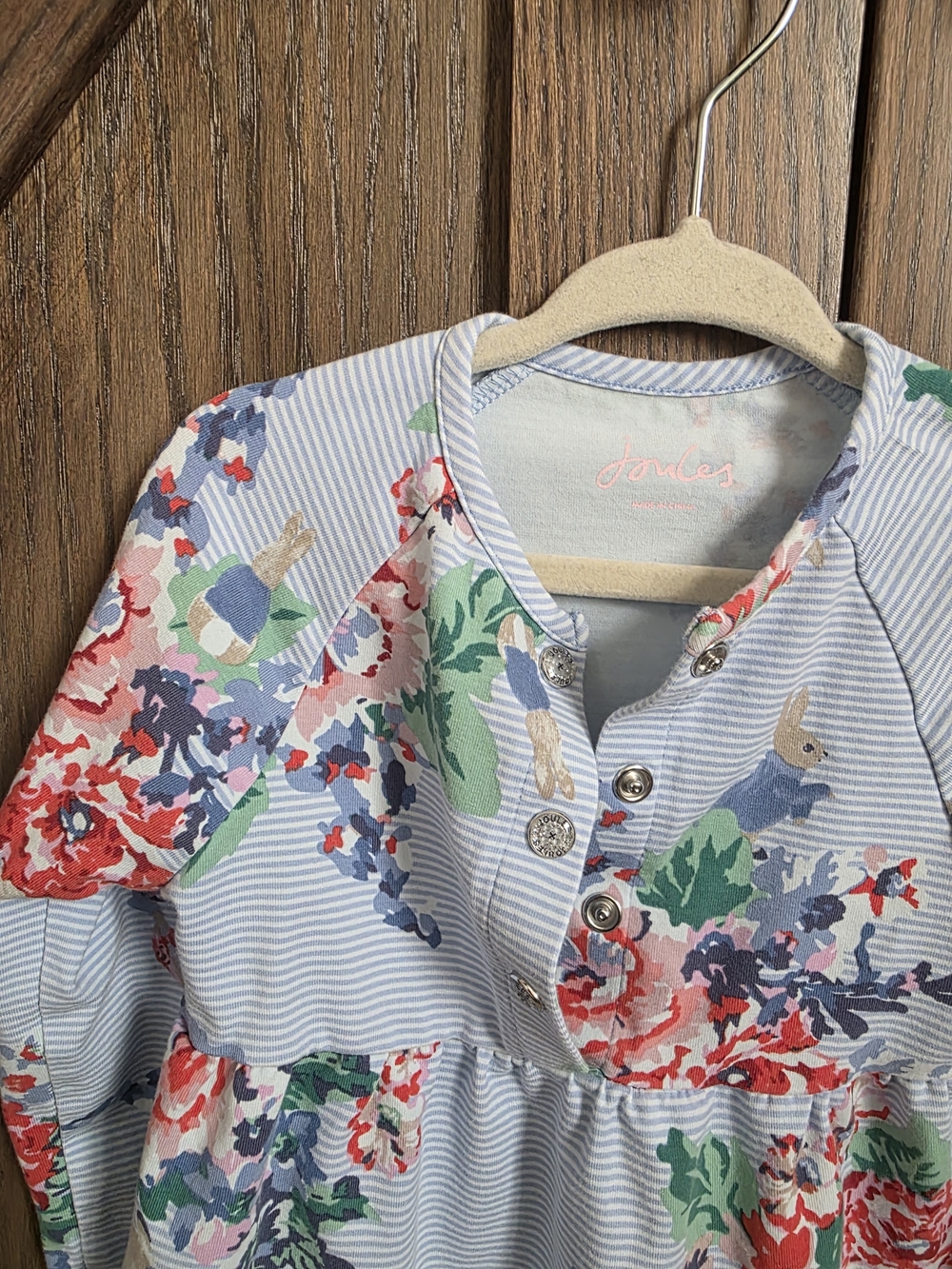 Joules x Beatrix Potter Light Blue Floral Long-Sleeve Dress - Picture 2 of 5